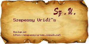 Szepessy Uriás névjegykártya